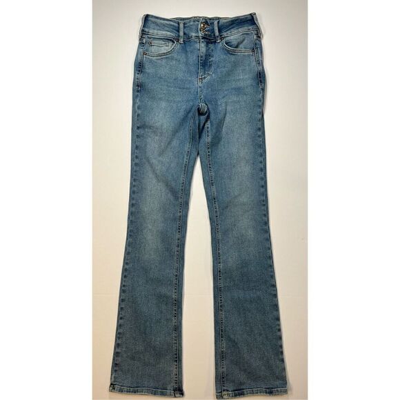 Free People We theFree Shayla Mid Rise Bootcut Jeans Size 28 Embroidered Pockets - Picture 1 of 10